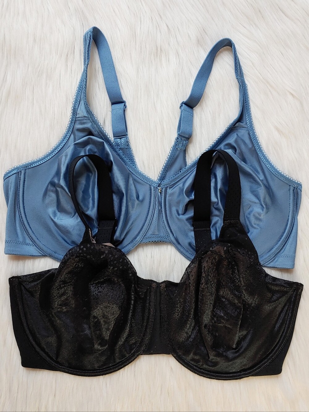 Wacoal Unlined Underwire Bras in Blue & Black, 44D